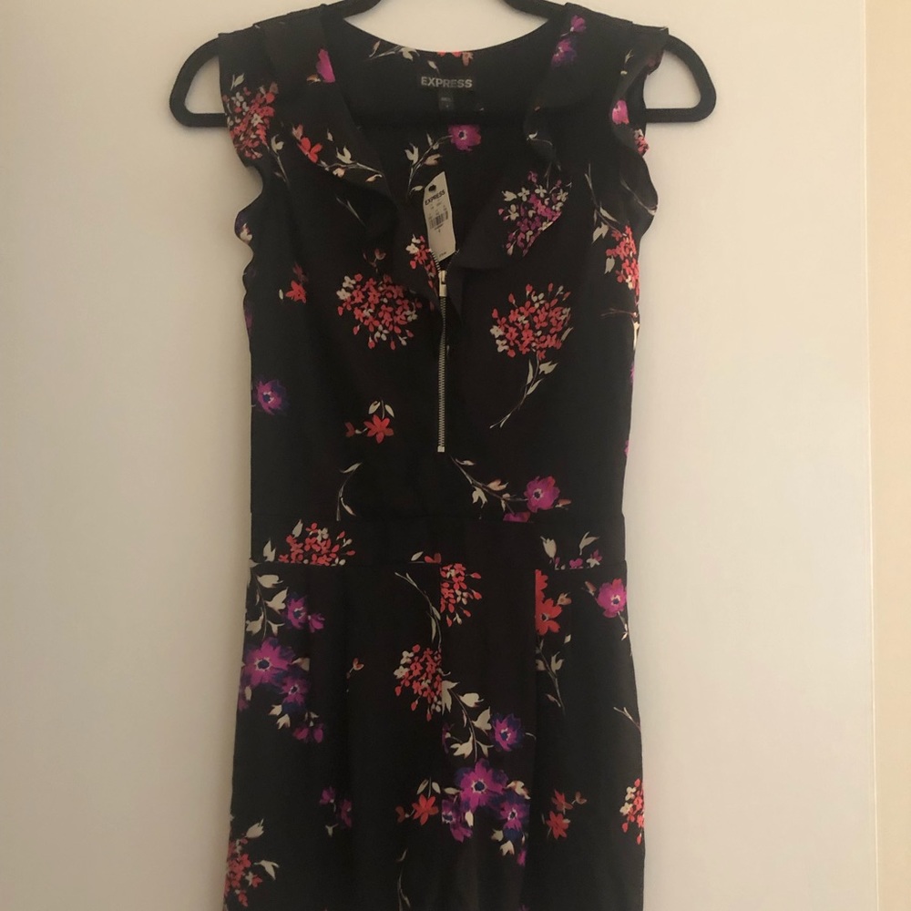 NWT Express Black Floral Romper
